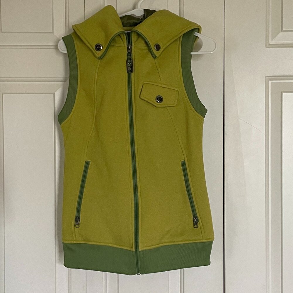 Burton Green Dry Ride Hooded Zip Up Vest Outerwear Size Small